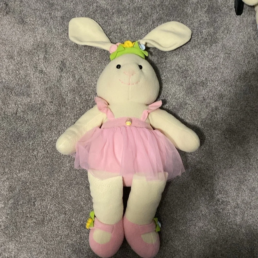 Vintage Zany Brainy Bunny Rabbit Stuffed Toys Stuffies Plush Easter Boy & Girl